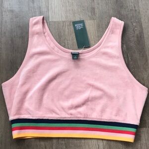 NWT soft velour Crop top sports bra size medium